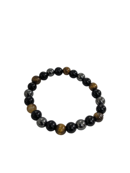 Triple Protection Bracelet for Women Men's Gifts - Protection Healing Crystal Bracelet - 8mm Gemstone Beaded Adjustable